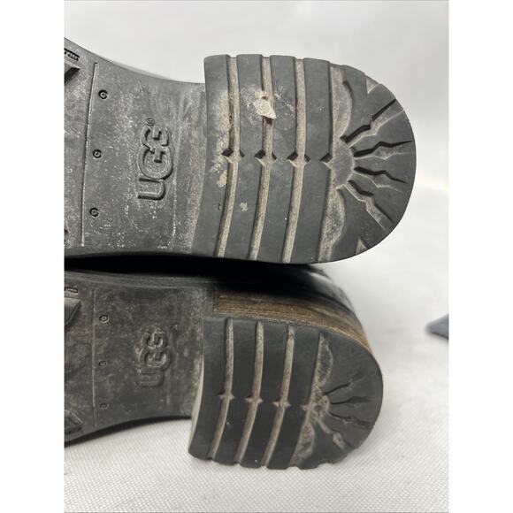 Ugg Riding Boots Black Leather Tall Riding Seldom 1006038 Women’s Size 7 - Picture 9 of 9